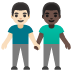 👨🏻‍🤝‍👨🏿 men holding hands: light skin tone, dark skin tone display on Google